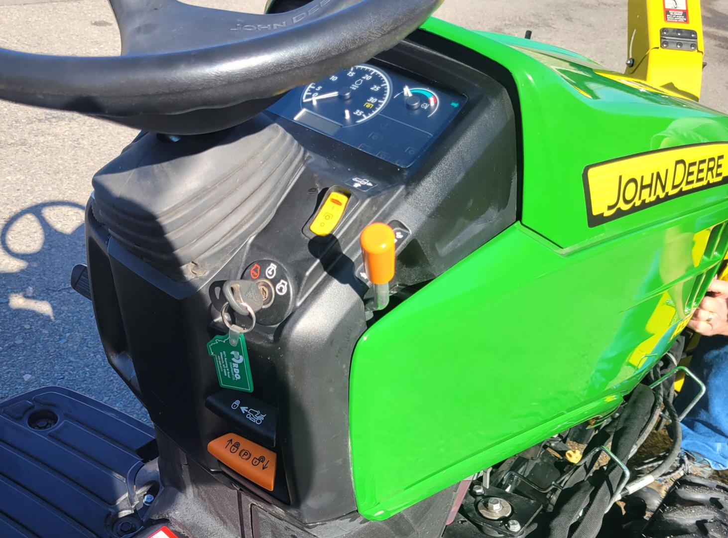 2018 Green /Yellow John Deere 1025R with an 3TNV80F-NCJT engine, Hydrostatic transmission, located at 450 N Russell, Missoula, MT, 59801, (406) 543-6600, 46.874496, -114.017433 - Only 106 Hours. Really Nice 2018 John Deere 4Wheel Drive 1025R Diesel Tractor. 25HP. Comes with John Deere 54" Front Snow Blower. Has Owners Manuals for the Tractor and the Blower. Lots of Specs one the pictures page. Excellent Condition. Plastic has never been off the seat. Does Not come with any o - Photo#5